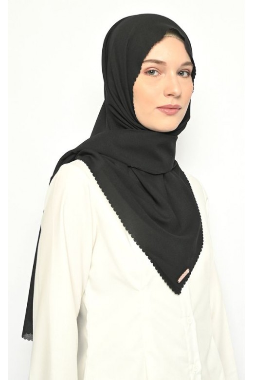 Sarita Pasmina Instan Lasercut Black